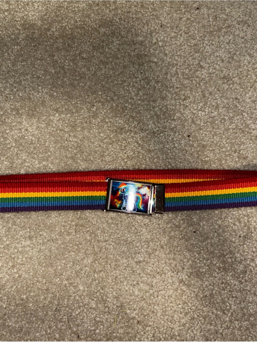 Rainbow Stripe build a belt with rainbow dash buckle